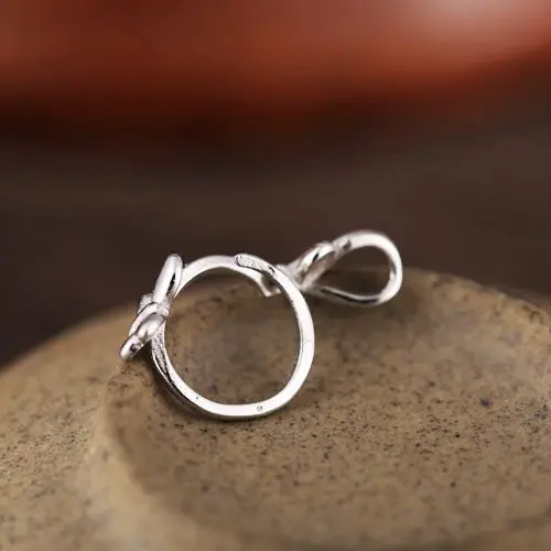 

Sterling Silver 925 Women Pendant Clasp for 7-9mmm Diameter Gourd Semi Mount Fine Jewelry Setting Unique