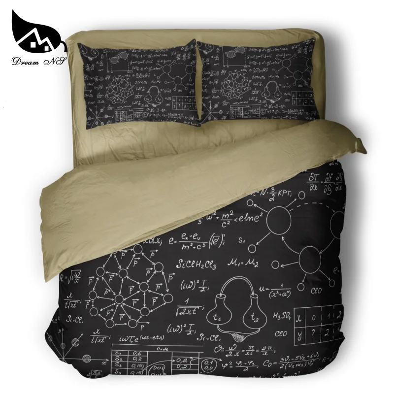 

Dream NS Advanced Chemistry Formula Notes Duvet Set Black Bedclothes Pillowcase Customized Home Textiles