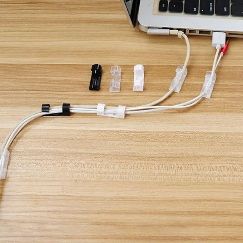 20 шт. провода фиксированные зажимы сетевой держатель для кабеля зажим USB сетевой шнур Органайзер крепление кабеля Регулируемая кабельная стяжка фиксатор зажимы