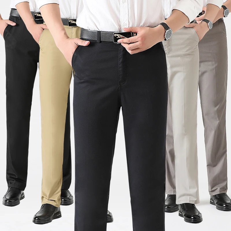 MuLS повседневные брюки мужские хлопковые прямые брюки карго весна лето осень формальные мужские рабочие брюки средняя талия полная длина размер 40