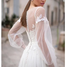 Фея Лори пляж свадебное платье Кружева Аппликации дизайн пуговицы сзади свадебное платье длиной до пола Свадебные платья