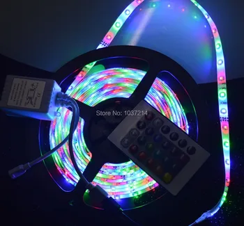 

RGB led Strip 5050 SMD 60led/m Flexible No- Waterproof + 24key Remote For Home Decoration Freeshipping