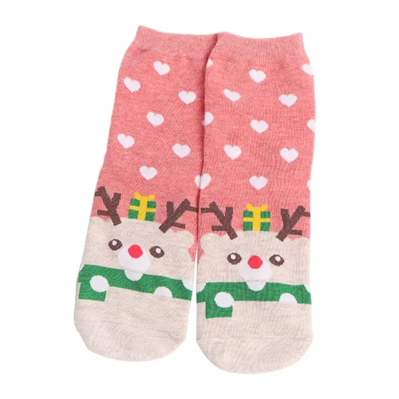 THINKTHENDO/Новинка; модная женская зимняя обувь для девочек на Рождество с рисунком животных; Длинная разноцветная трикотажная обувь в рубчик; Милая обувь высокого качества - Цвет: PK