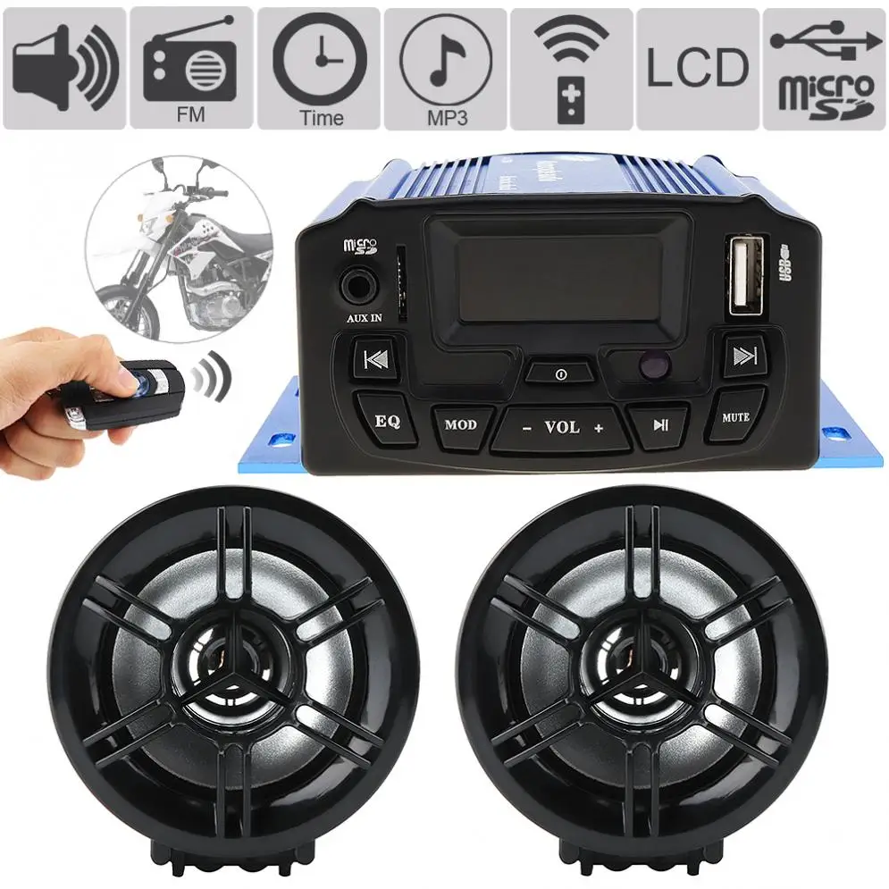 

12V 25W Waterproof Motorcycle Anti-theft Audio Sound MP3 Player with Display Screen Anti-theft Motorbike MP3 Audio System