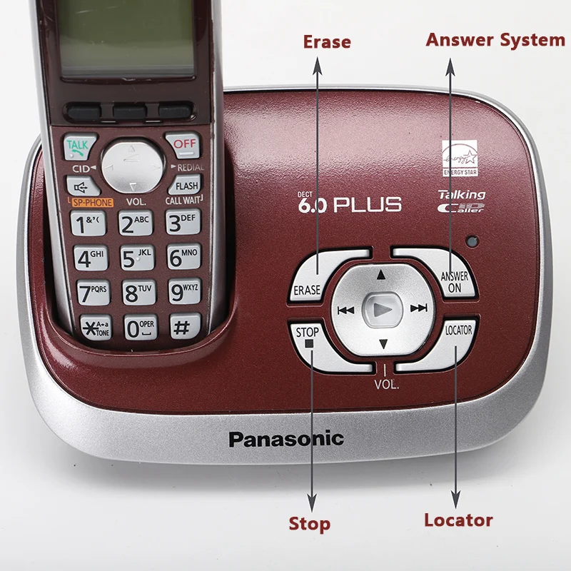  DECT 6.0 Plus Expandable Digital Cordless Phone Answering System with 2 Handsets Wine Red