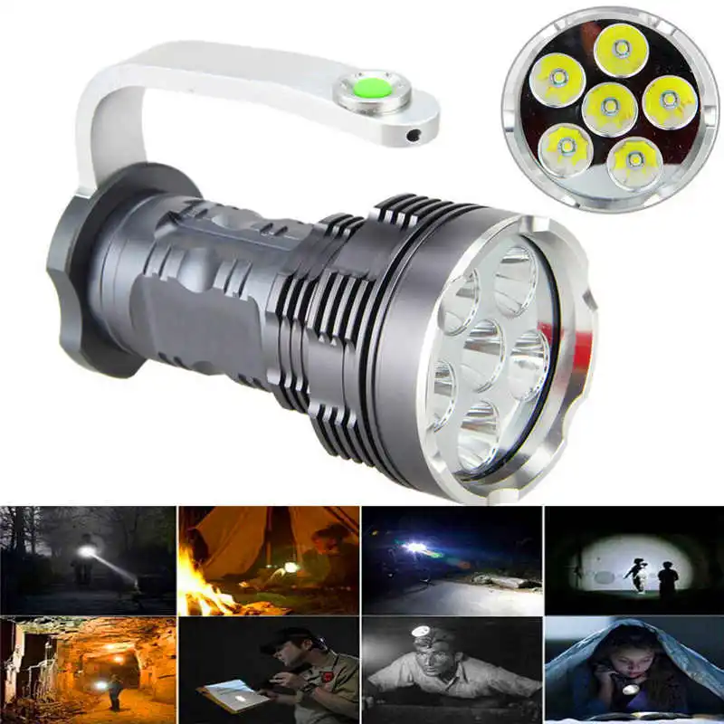 led flashlight rechargeable Searchlight Tactical Flashlight torch flashlight t6 Spotlight 8000 Lumens fanatic #4S12 (9)