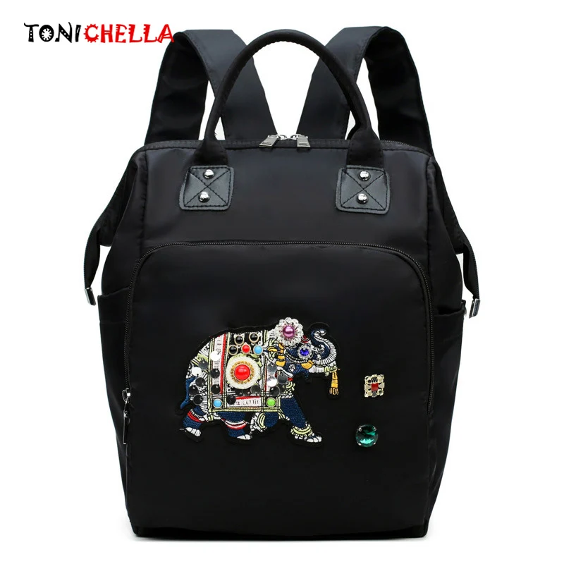 Personalized Diaper Bag Backpack With Name - Cute Elephants Design, Large Capacity Waterproof Nappy Bag - View #10