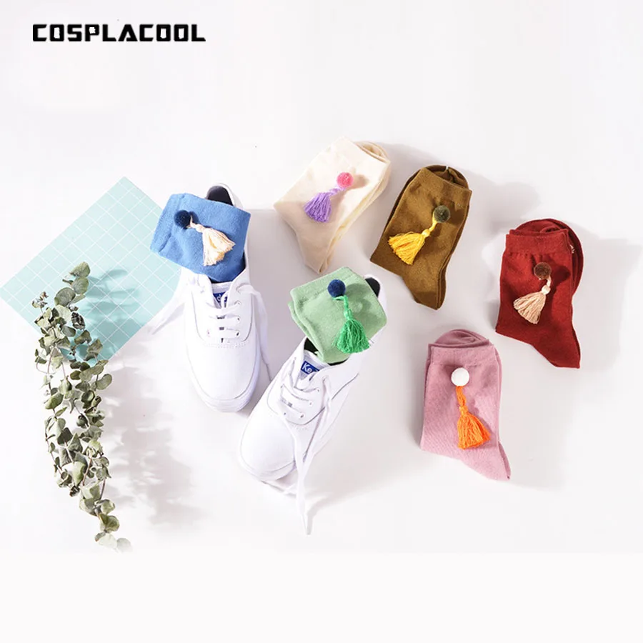 [Cospacool] мяч карамельного цвета теплые Подарки Забавные Женские носочки Chaussette Femme