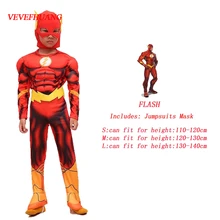 VEVEFHUANG флэш мускул дети комический супергерой DC нарядное платье фантазия Хэллоуин костюмы disfraces для детей мальчик косплей