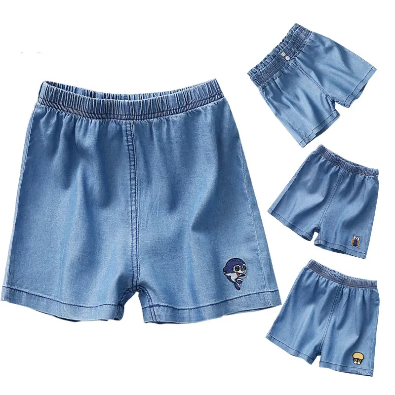 Летние детские джинсовые шорты тонкие шорты для девочек, спортивные штаны для Мальчиков пляжные шорты детские школьные джинсовые шорты для подростков 8 10