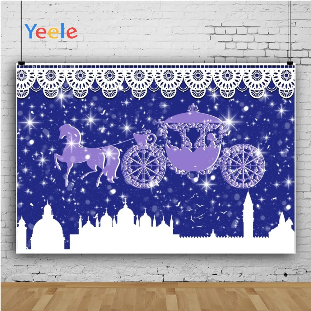 Yeele Horse Carriage Luxury Glitter Mosque European Photography Backgrounds Customized Photographic Backdrops for Photo Studio
