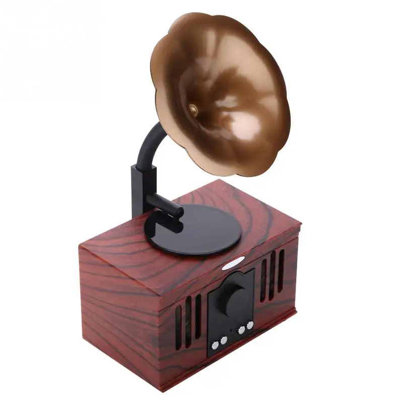 

Bluetooth Speaker European Beauty Retro Phonograph Wireless Speaker Double Horn TF Card Slot AUX Line Built-in Lithium Battery