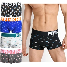 Розовый герой сексуальный модный мужские мягкие боксеры дышащие Полосатые Трусы синие Мультяшные хлопковые боксеры нижнее белье