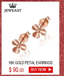 18k Pure Gold Stud Earring Exquisite Elegant Women Jewelry Rose Yellow White Star Miss Girl Gift For Birthday Hot Sale Good New