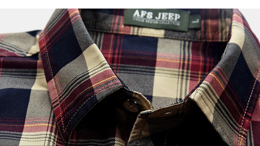 Горячая Распродажа,, AFS Jeep, мужская клетчатая рубашка с длинным рукавом, Bata, несколько карманов, пальто, осенняя Хлопковая мужская Тонкая Рубашка Z73