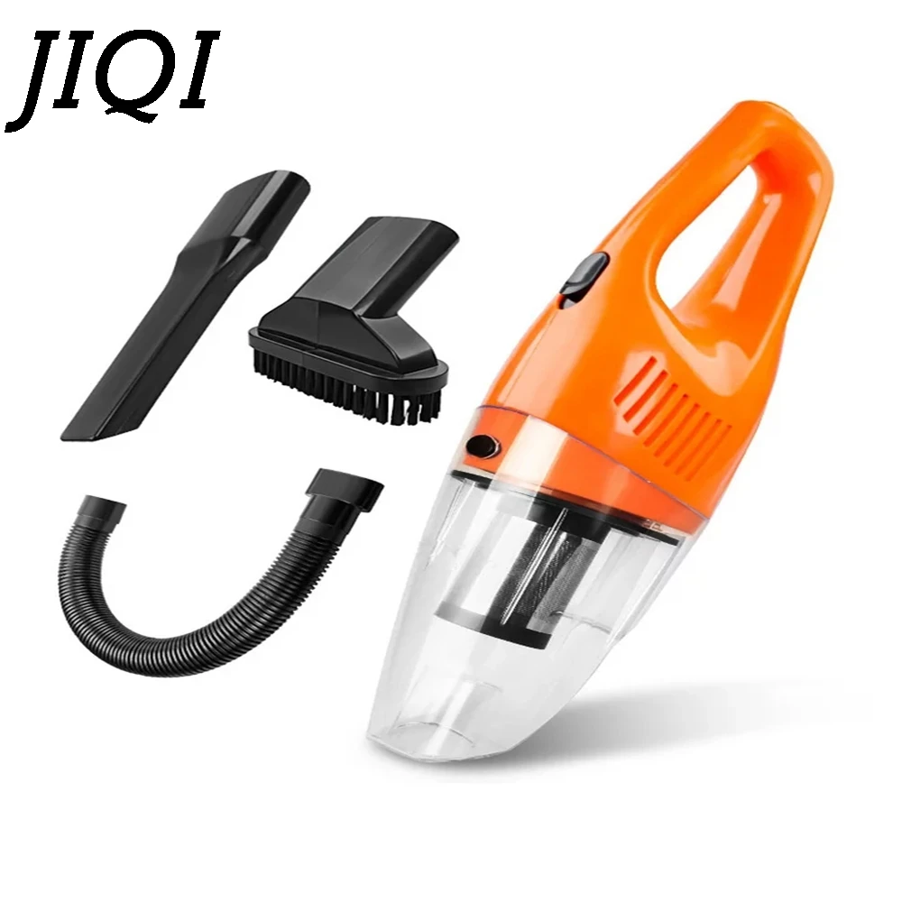 

JIQI Wet And Dry Car Vacuum Cleaner Portable Vehicle Handheld 5 Meters Connector Cable LED Light Dust Collector Aspirator 12V