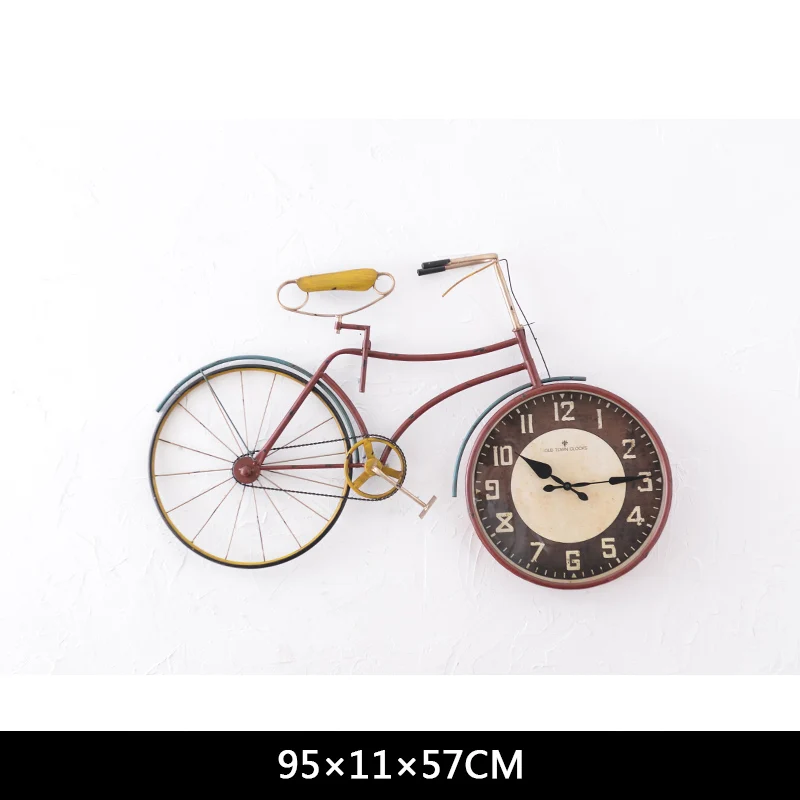 Retro bicicleta creativa colgante Reloj de pared decoración de sala de estar colgante reloj Vintage adornos personalidad decoración del hogar Accesorios Retro bicicleta creativa colgante Reloj de pared decoración de sala de estar colgante reloj Vintage adornos personalidad decoración del hogar Accesorios