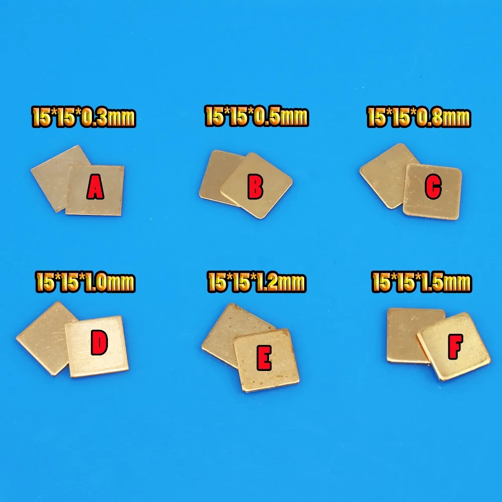 

JCD 1 PCS 15mm x 15mm DIY Copper Heatsink thermal Pad for Laptop GPU CPU VGA Chip RAM Copper sheet