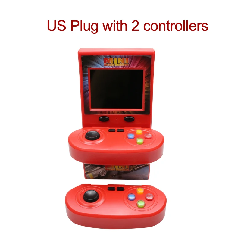 2pcs Red-US 2,8 дюймовый экран мини портативная игровая консоль встроенные 100 игры с двумя контроллерами игровой автомат Классическая портативная игровая консоль - Цвет: 2pcs Red-US