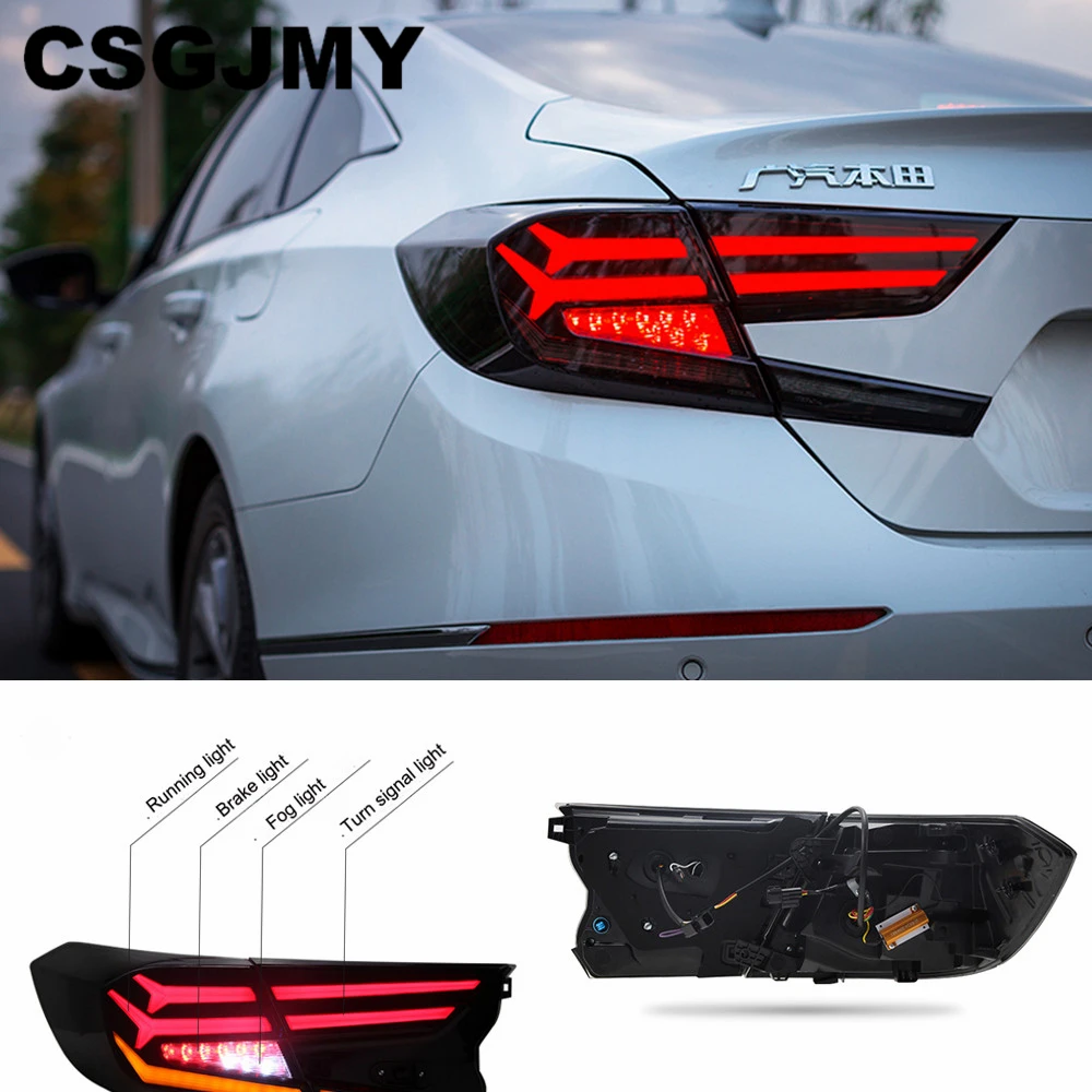 

2PCS Car Styling taillight tail lights case for Honda Accord 2018 LED taillights case for Accord Tail Lamp rear trunk lamp cover