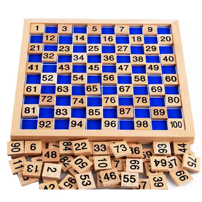 Montessori jouets éducatifs en bois pour enfants bébé jouets 1-100 chiffres tableau enseignement des mathématiques pour les enfants