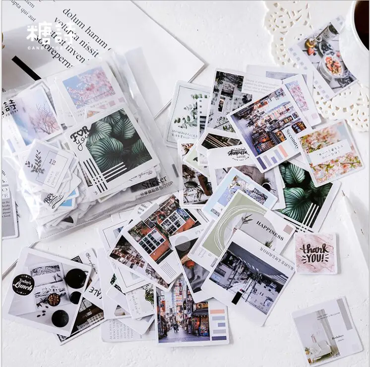 50pcs/pack Flowers and Butterflies Desserts Catchphrase Travel note decoration sticker DIY planner diary scrapbook stickers 2067 |