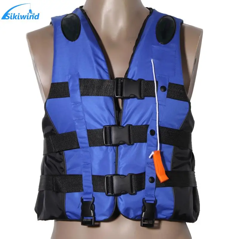 Polyester Life Jacket for Adult Kids Universal Outdoor Swimming Boating Ski Drifting Vest Survival Suit with Whistle S-XXXL