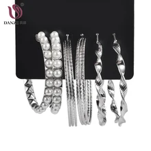 DANZE 3 пары/Лот женский большой круглый набор серег-колец с искусственным жемчугом, бусинами, ушной пряжкой, модные ювелирные изделия Brincos