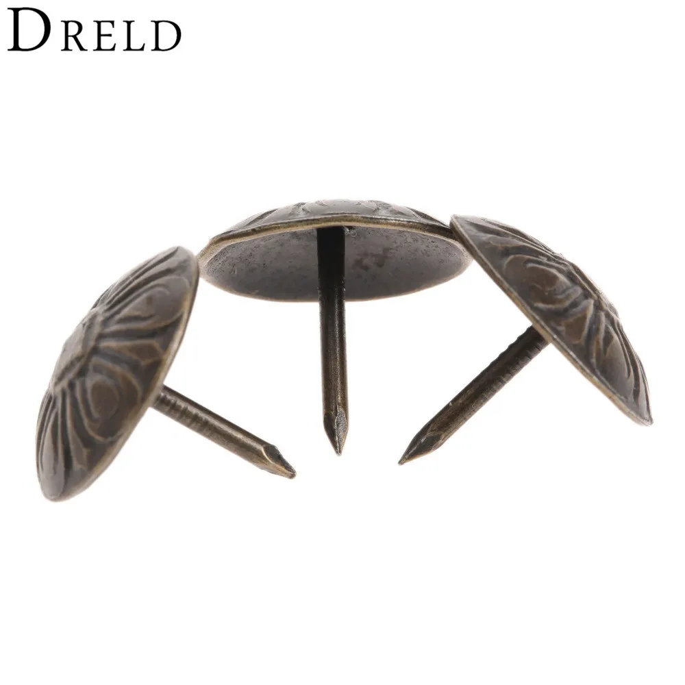 100pcs 16mm Antique Bronze Upholstery Nails Tacks Studs Vintage