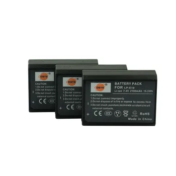 

DSTE 3pcs LP-E10 LP E10 lp-e10 Camera Battery for Canon 1100D 1200D 1300D Rebel T3 T5 KISS X50 X70