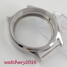 43 мм Парнис сапфировое стекло 316L нержавеющая сталь закаленные тыквы в форме короны часы чехол fit eta 6497 6498 движение