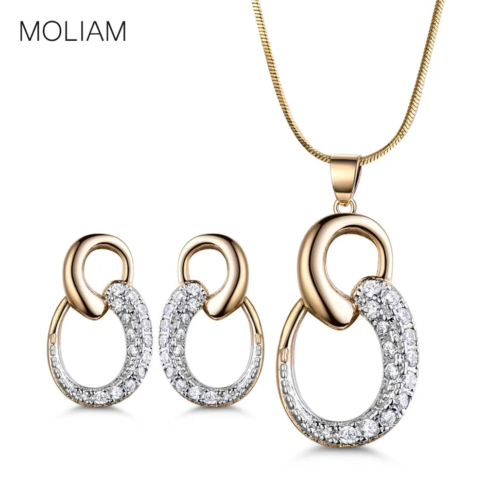 MOLIAM Famous Brand Jewelry Sets Fashion Crystal Cubic Zirconia Wedding