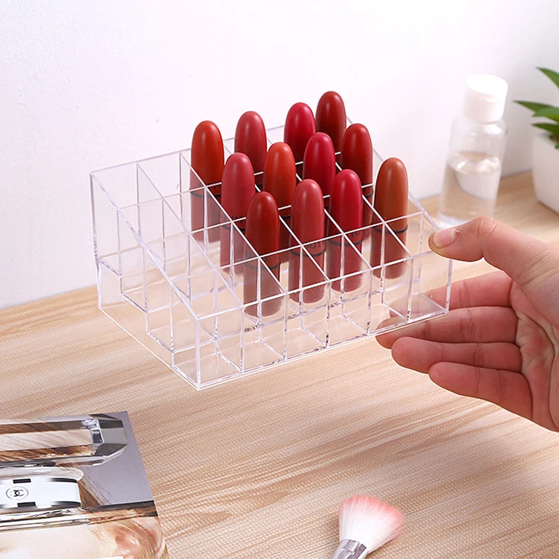 Hifuar 24 Grid Makeup Organizer Storage Box Cosmetic Box Lipstick Holder Jewelry Box Case Holder Display Stand Make Up Organizer