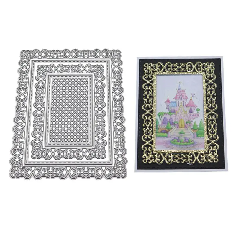 

Square Frame Metal Cutting Dies Stencil DIY Scrapbooking Album Stamp Paper Card Embossing Crafts Decor