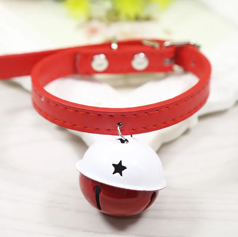 Adjustable PU Leather Bell Cat Collar Puppy Pet Collar for Cats Baby Dogs Puppies Pet Producst Cat Accessoires3