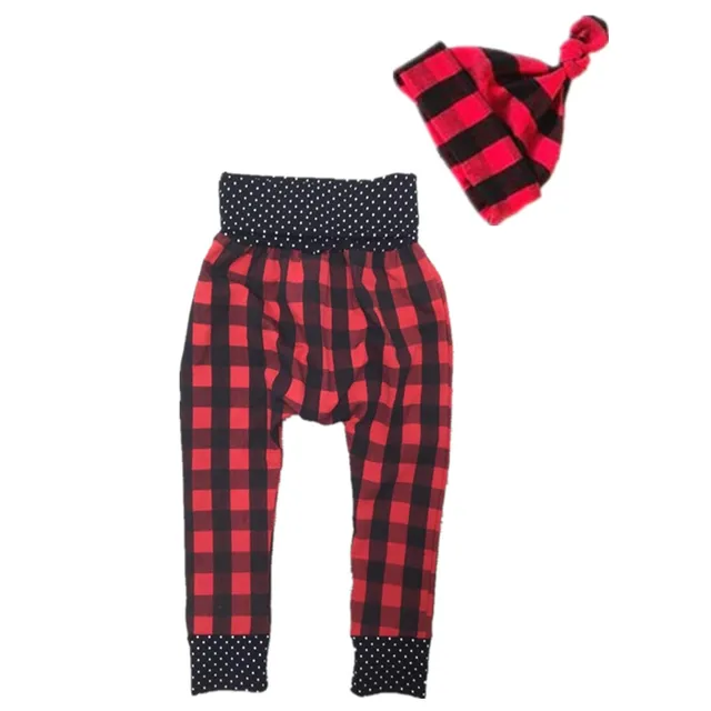 red plaid baby hat