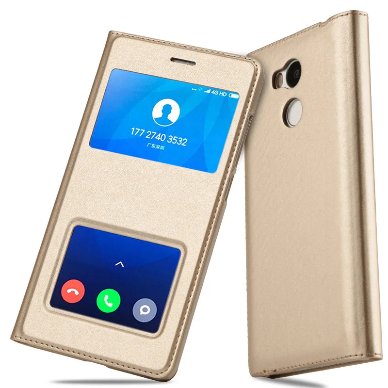 Чехол для Xiaomi redmi 4/redmi 4 pro 4A с открытым двойным окошком и откидной крышкой из