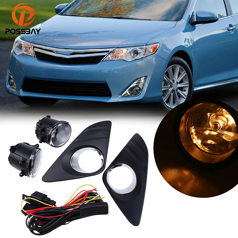 POSSBAY Front Lower Bumper Fog Lights for Toyota Camry (XV50)LE/XLE