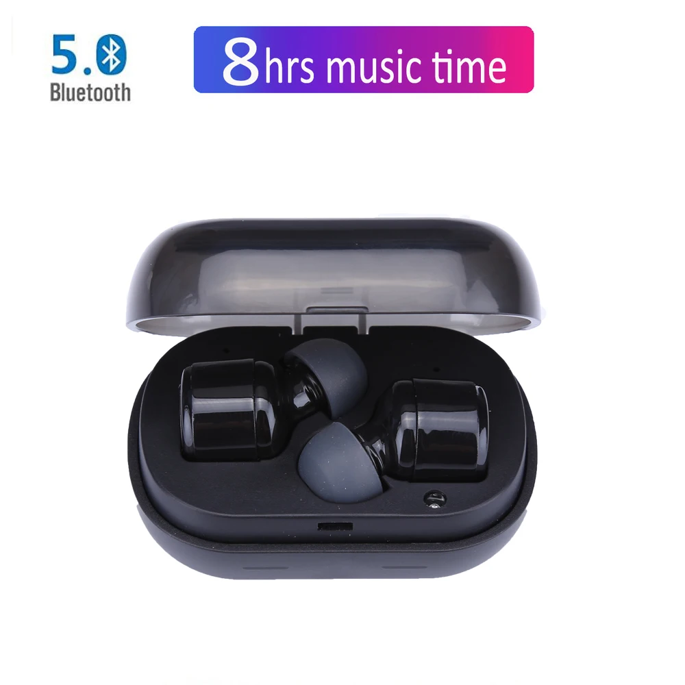 

NVAHVA Mini TWS Bluetooth V5.0 Eearphones Tap Wireless Earbuds Bluetooth Headsets With 8 Hrs Music Call For Phones PC TV Sports