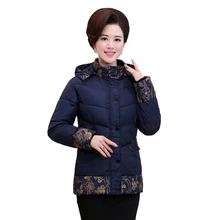 XL-XXXXL Winer Women Solid Cotton Coat Parka Hot Selling Fashion Leisure Plus Size Women Printing Parka Coats