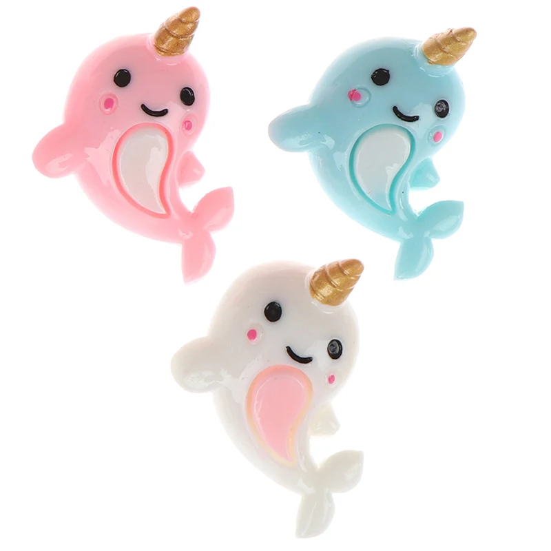 10pcs Flat Back Dolphin Resin Cute Charms DIY Cabochons Resin Necklaces Embellishment Accessories Craft Resin