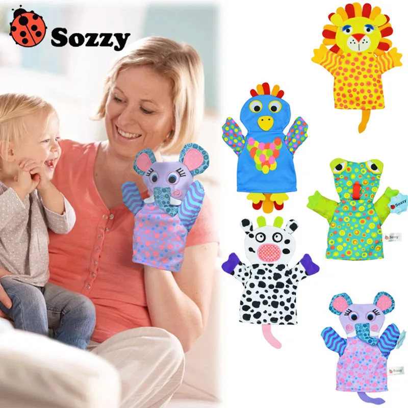 Sozzy Animal Hand Puppet / Bath Towel Baby Toy Teether Rattle Towels