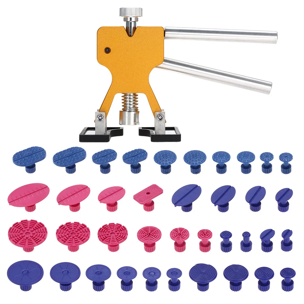 

red/blueTools Dent Removal Paintless Dent Repair Tools Car Body Repair Kit Dent Puller Glue Tabs Suction Cup Tool Set