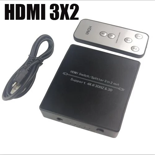 2x4 HDMI сплиттер 1.4b переключатель матричный аудио видео конвертер адаптер поддерживает 3D 1080p 4K 2X2,2X8,3X2 - Цвет: 3X2 w usb cable