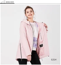 ICEbear Women’s Parkas Casual Cotton Padded 2018 Zippers Thin Spring Autumn Jackets Slim Polyester Pockets Hooded Coat GWC18135D