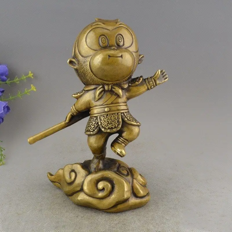 

Китайская медная бронзовая миф Xiyouji Sun WuKong Будда, обезьяна, статуя короля
