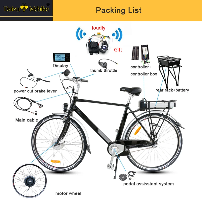 48V LG литиевая батарея EBike Kit 26 &quot700C 500W Бесщеточный концентратор Мотор колесо
