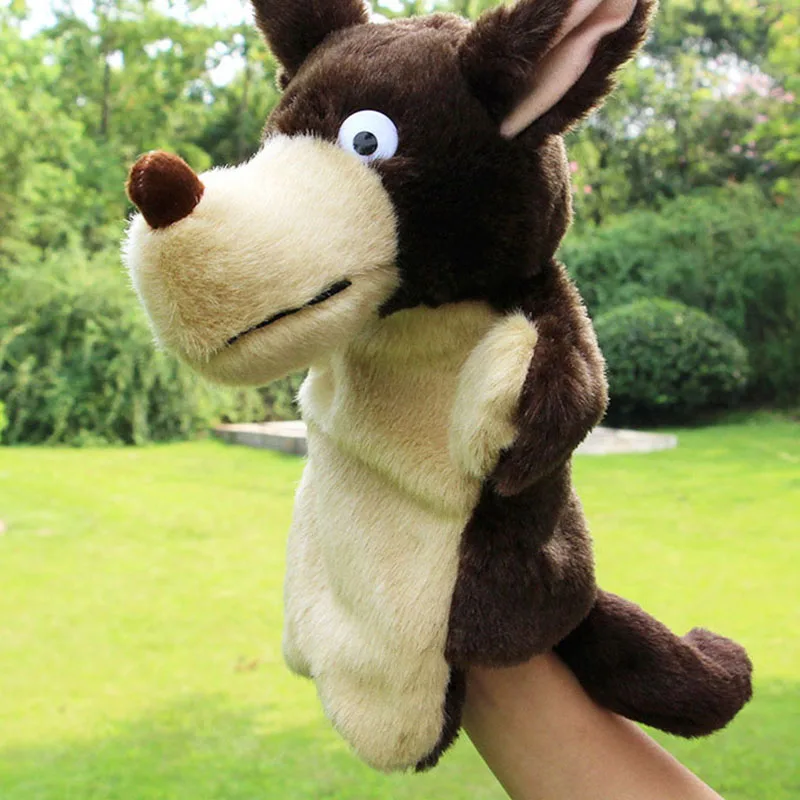 2017 New Big Wolf Plush Toys Animal Hand Puppets Dolls Children Cartoon Story Learning Puppets Marionetes Fantoche 1pc (4)