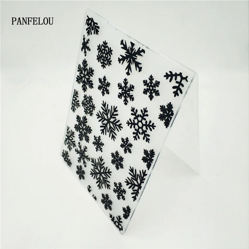 

PANFELOU translucent snowflake Embossing folders Plastic For Scrapbooking DIY Template Fondant Cake Photo Album Card Making
