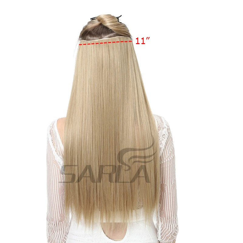 Clip In Hair Extension Ombre Bayalage Long Straight Flase Hair Pieces For Women 24\